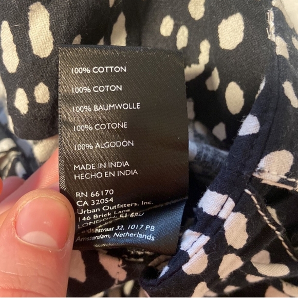 NEW Free People Bennett shorts criss cross ties lace upfront dotted dot print 2 - Picture 9 of 16